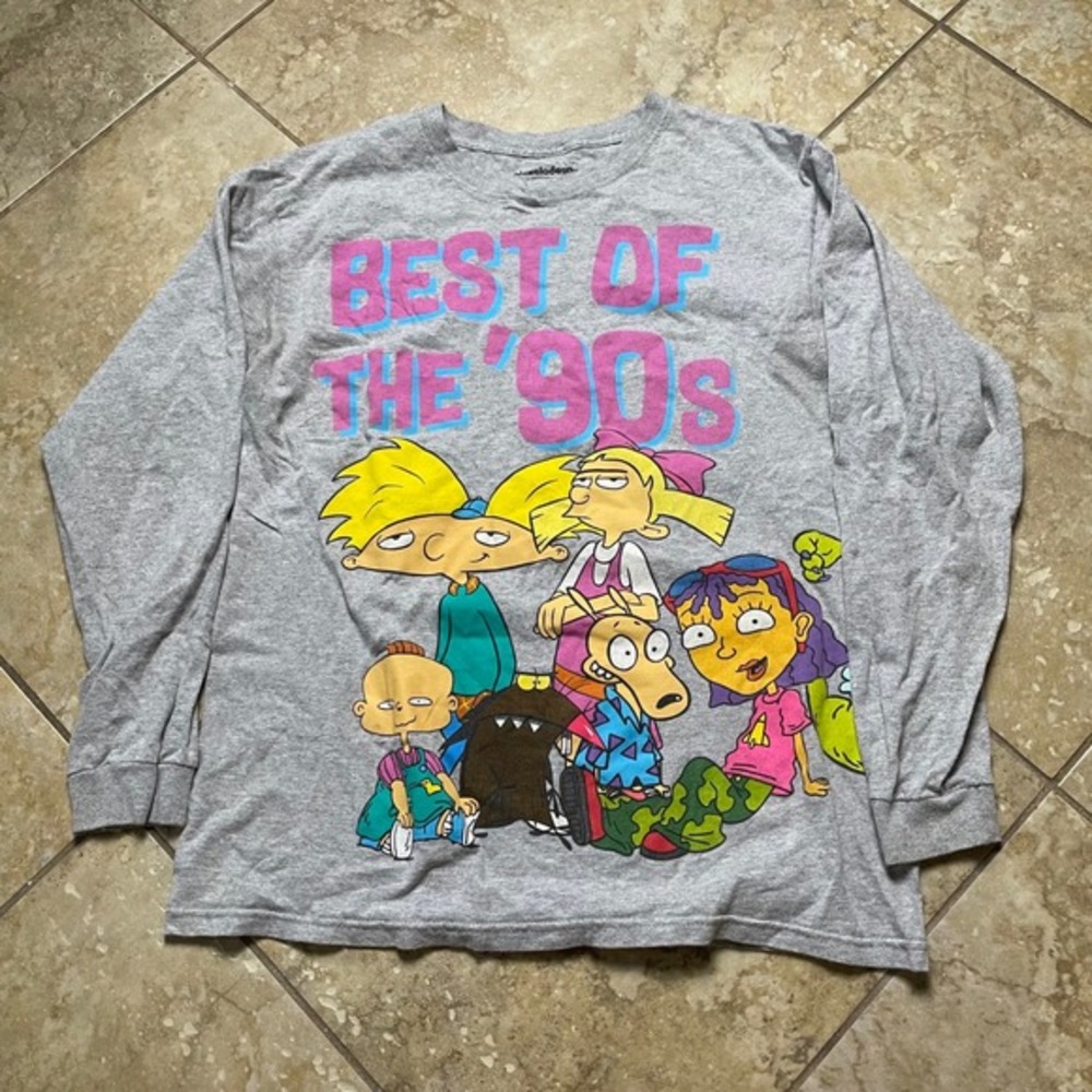 Nickelodeon‎ Best of 90s Long Sleeve T Shirt Cartoon Ren Stimpy Reptar